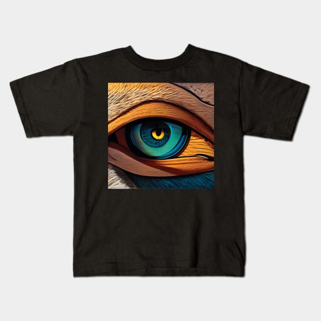 Eagle Eye in Bright Colours Kids T-Shirt by Geminiartstudio